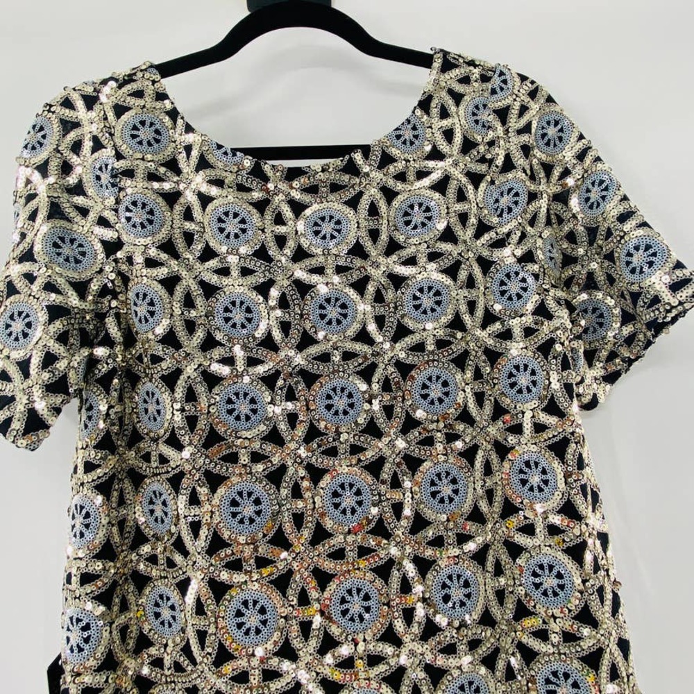 The Limited Exclusive Sequin Shift Dress Lined Black Silver Gold Size 4 Sm NWT - Picture 11 of 15